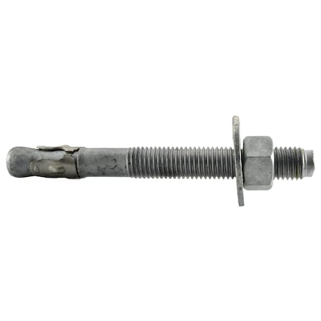 Midwest Fastener Wedge Anchor, 3/4" Dia., 7" L, Steel Hot Dipped Galvanized, 10 PK 53226